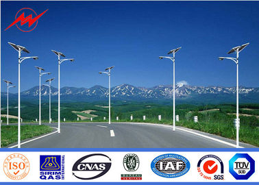 چین 10m 3mm Thickness Solar Street Steel Utility Pole With Single Arm For Park Lighting تامین کننده